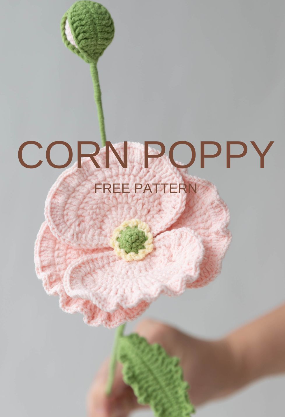 Crochet Corn Poppy Flower- Free Pattern