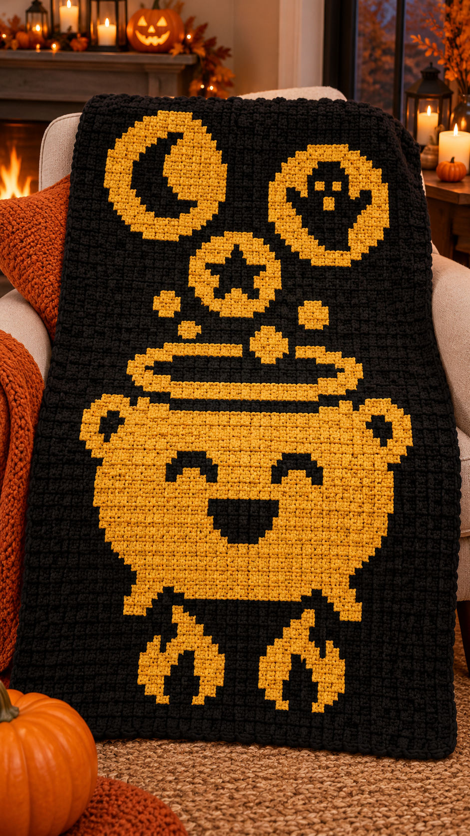 Halloween C2C Crochet Pattern Bundle – 10 Designs Digital Download