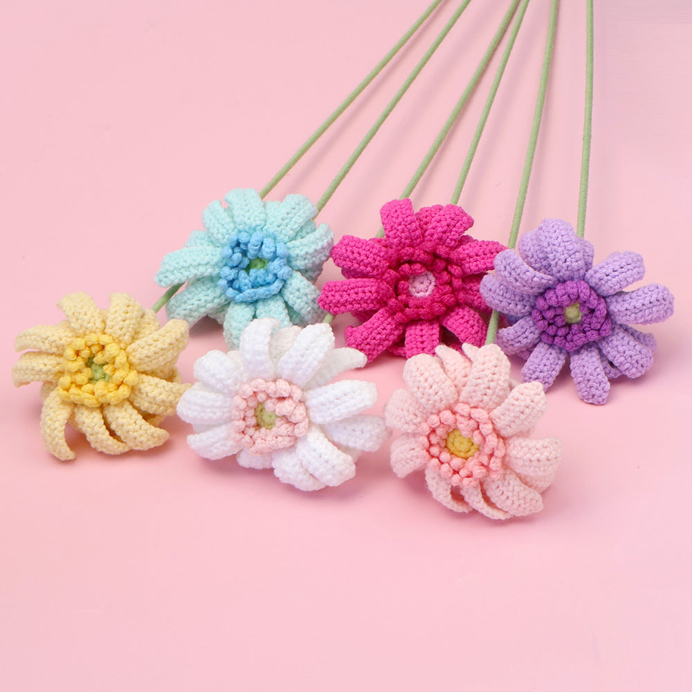Crochet Gerbera Daisy Flowers-10-Pack