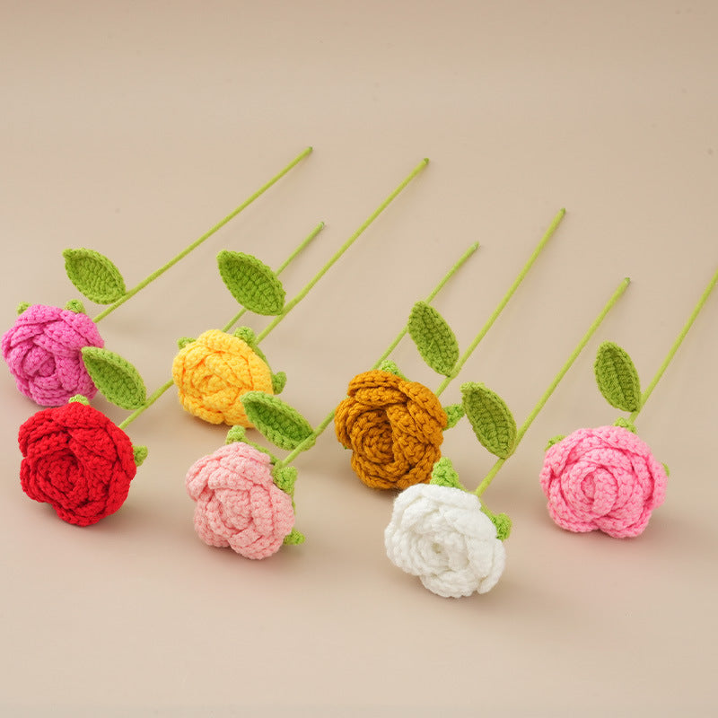 10 Pcs Handmade Crochet Rose Flowers