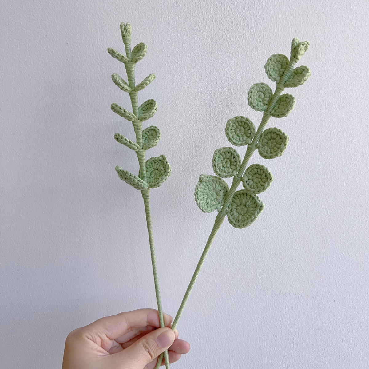 Crochet Greenery Foliage Stems-10-Pack