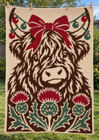 Christmas Highland Cow Mosaic Crochet Pattern -Digital Download