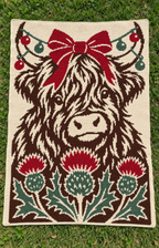 Christmas Highland Cow Mosaic Crochet Pattern -Digital Download