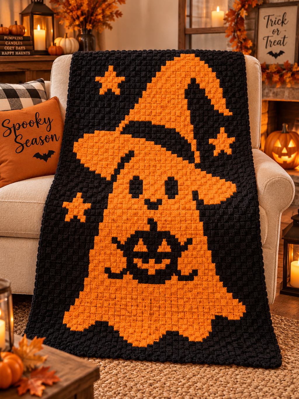 Halloween C2C Crochet Pattern Bundle – 10 Designs Digital Download