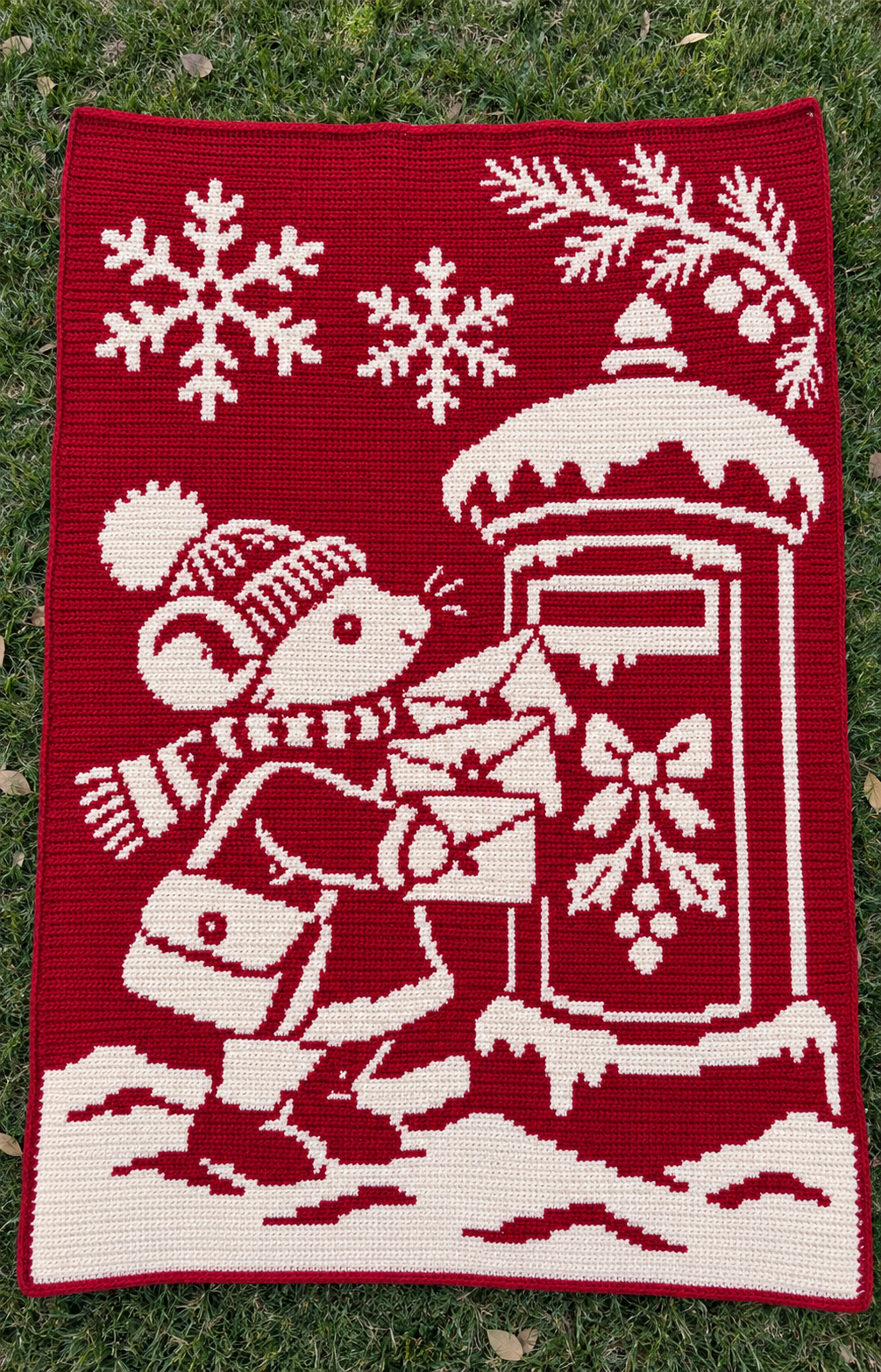 CHRISTMAS MOUSE MAIL | Large-Format Crochet Mosaic Pattern-Digital Download