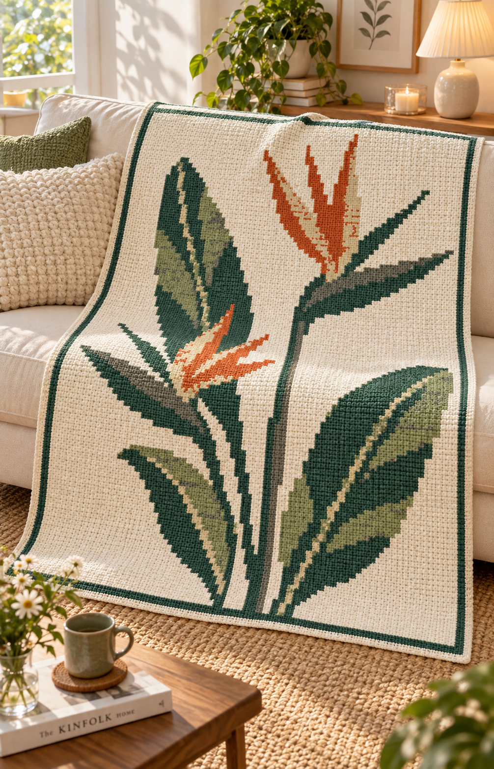 Bird of Paradise Flower C2C Blanket Pattern PDF-Digital Download