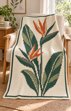 Bird of Paradise Flower C2C Blanket Pattern PDF-Digital Download