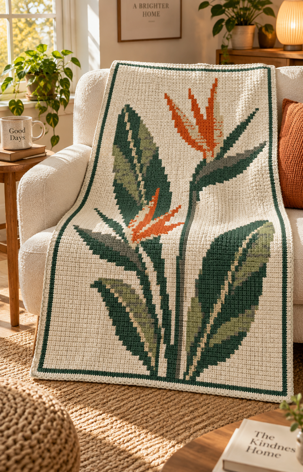 Bird of Paradise Flower C2C Blanket Pattern PDF-Digital Download