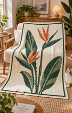 Bird of Paradise Flower C2C Blanket Pattern PDF-Digital Download