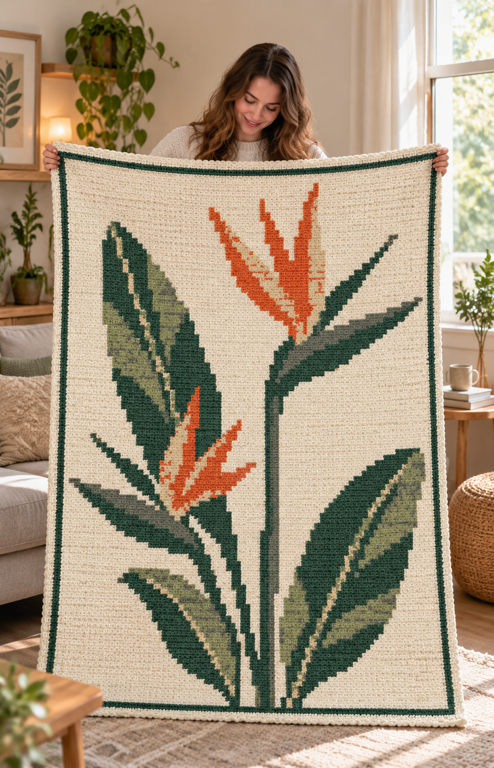Bird of Paradise Flower C2C Blanket Pattern PDF-Digital Download