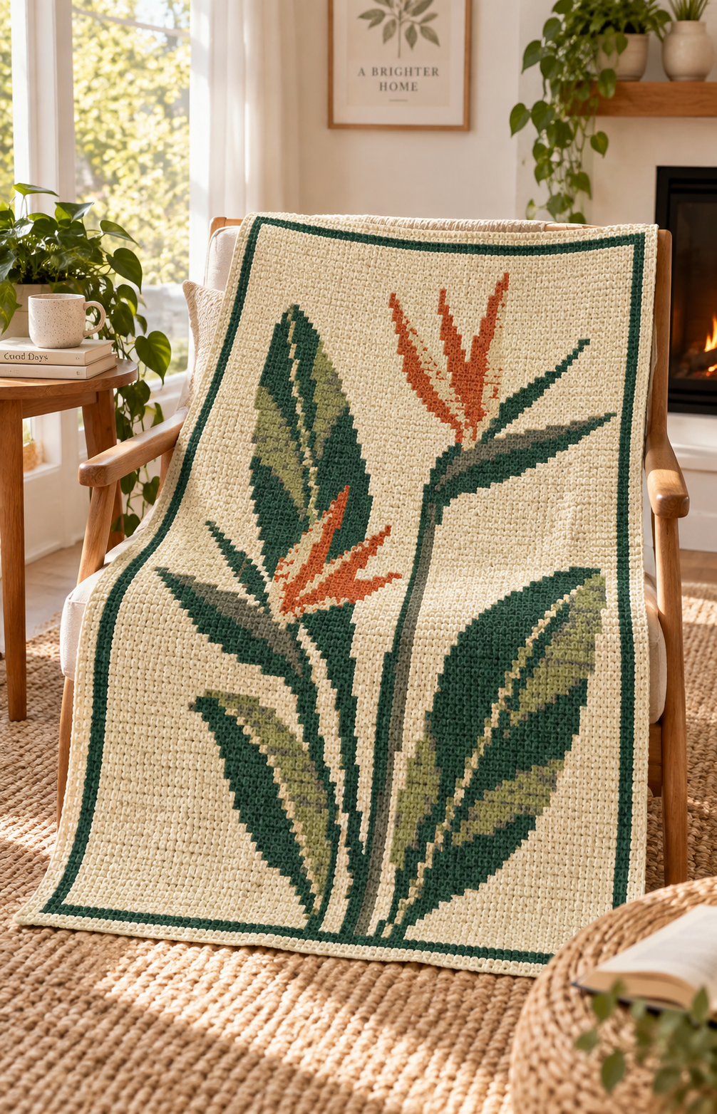 Bird of Paradise Flower C2C Blanket Pattern PDF-Digital Download