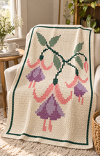 Blue Delphinium C2C Blanket Pattern PDF-Digital Download