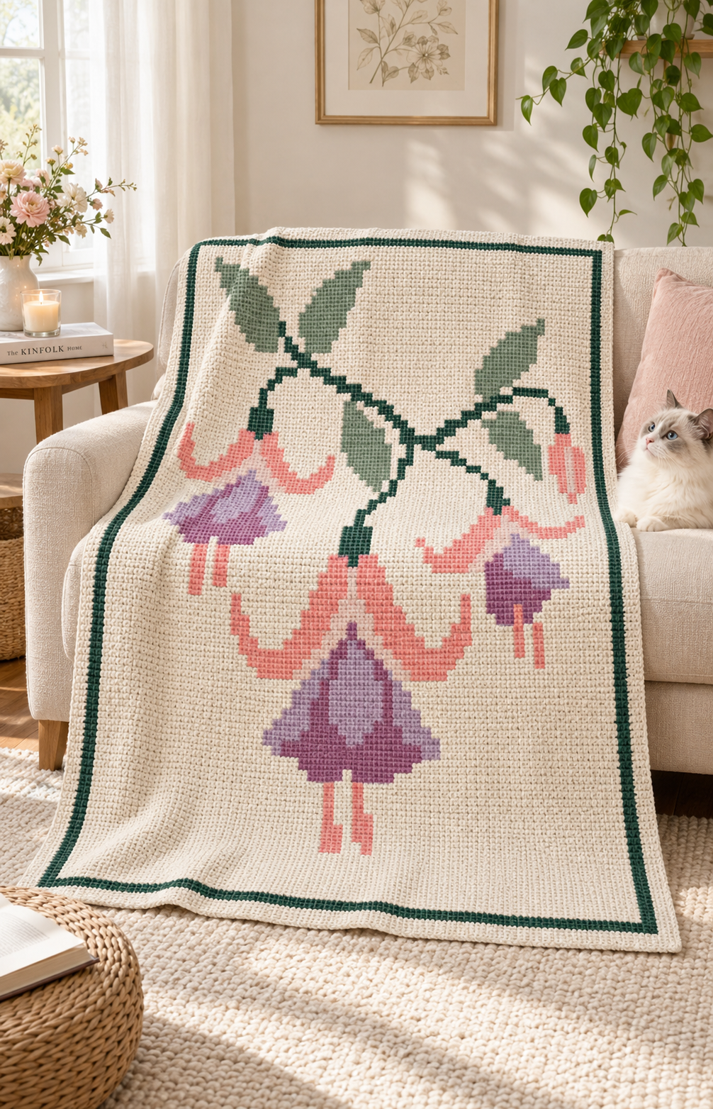 Blue Delphinium C2C Blanket Pattern PDF-Digital Download