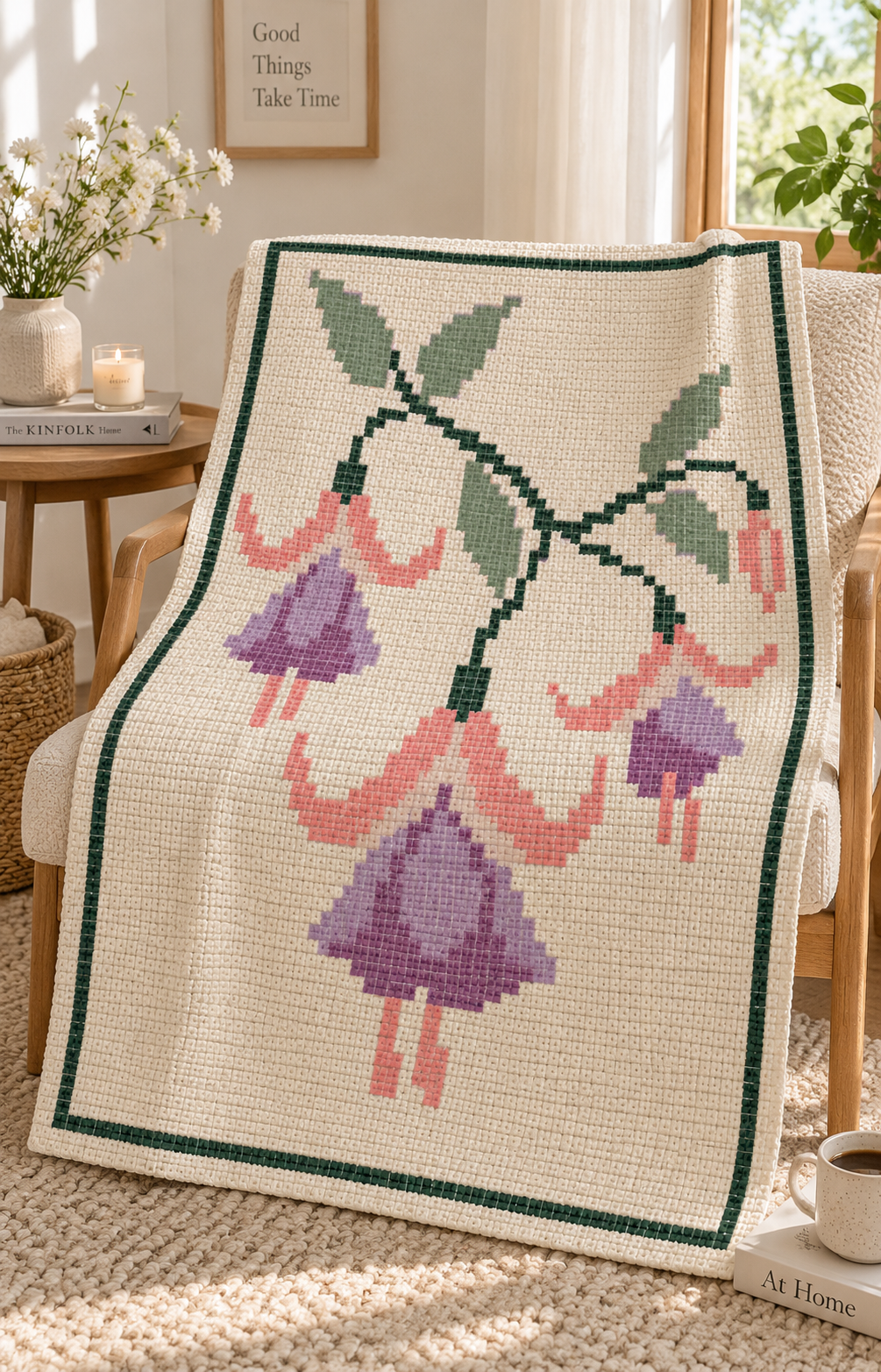 Blue Delphinium C2C Blanket Pattern PDF-Digital Download