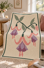 Blue Delphinium C2C Blanket Pattern PDF-Digital Download