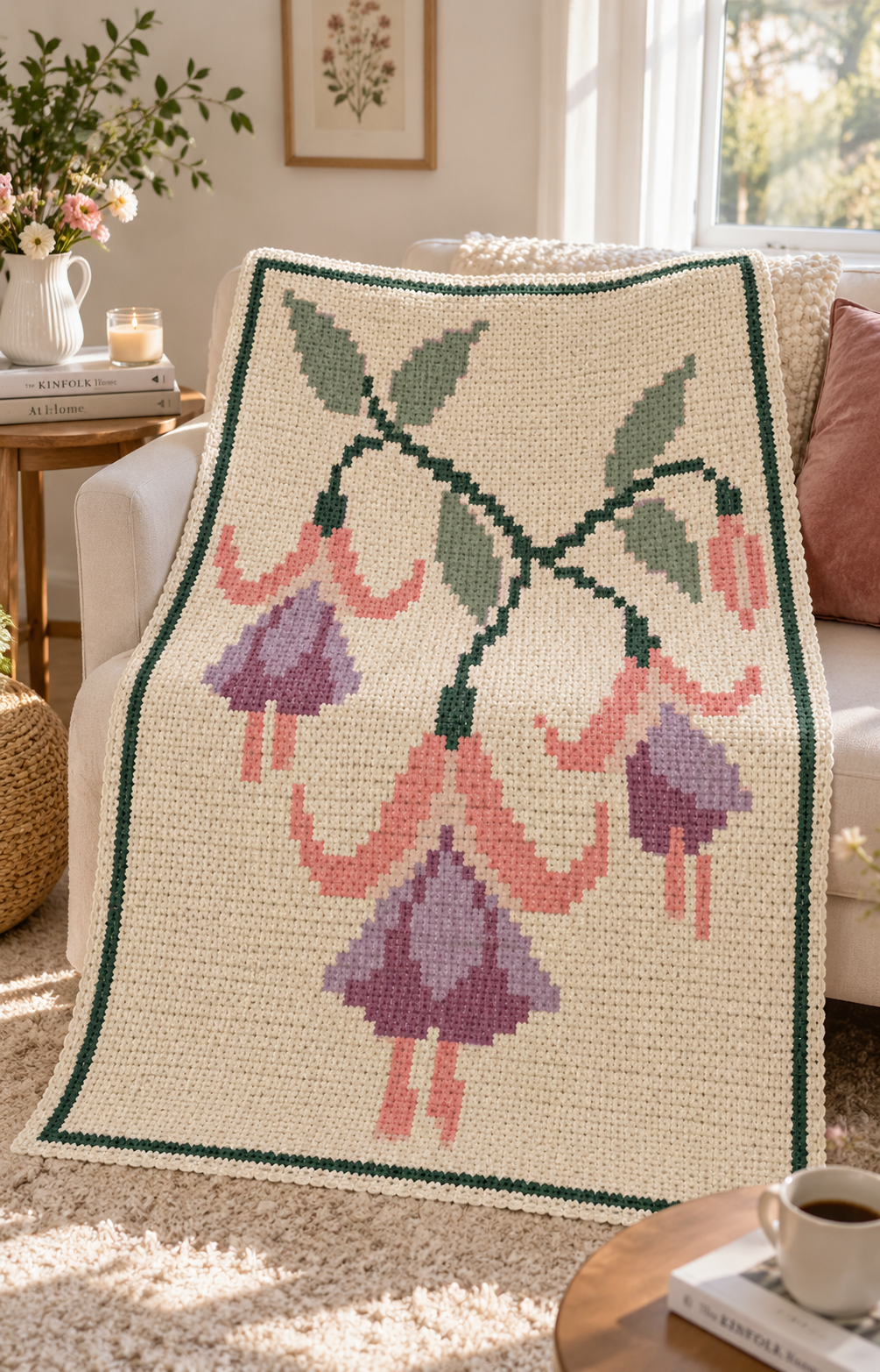 Blue Delphinium C2C Blanket Pattern PDF-Digital Download