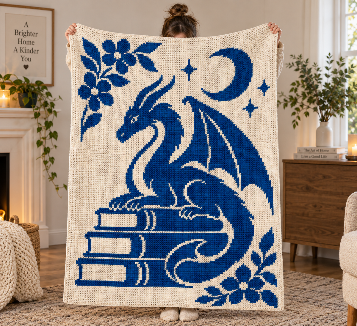 Blue Dragon Books C2C Crochet Mosaic Pattern-Digital Download