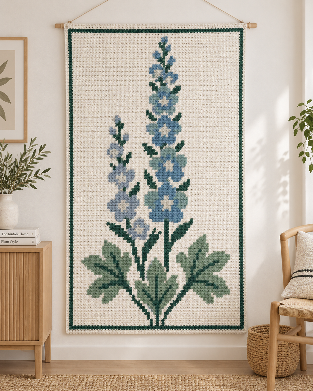 Blue Purple Delphinium C2C Blanket Pattern PDF-Digital Download