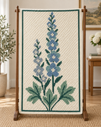 Blue Purple Delphinium C2C Blanket Pattern PDF-Digital Download