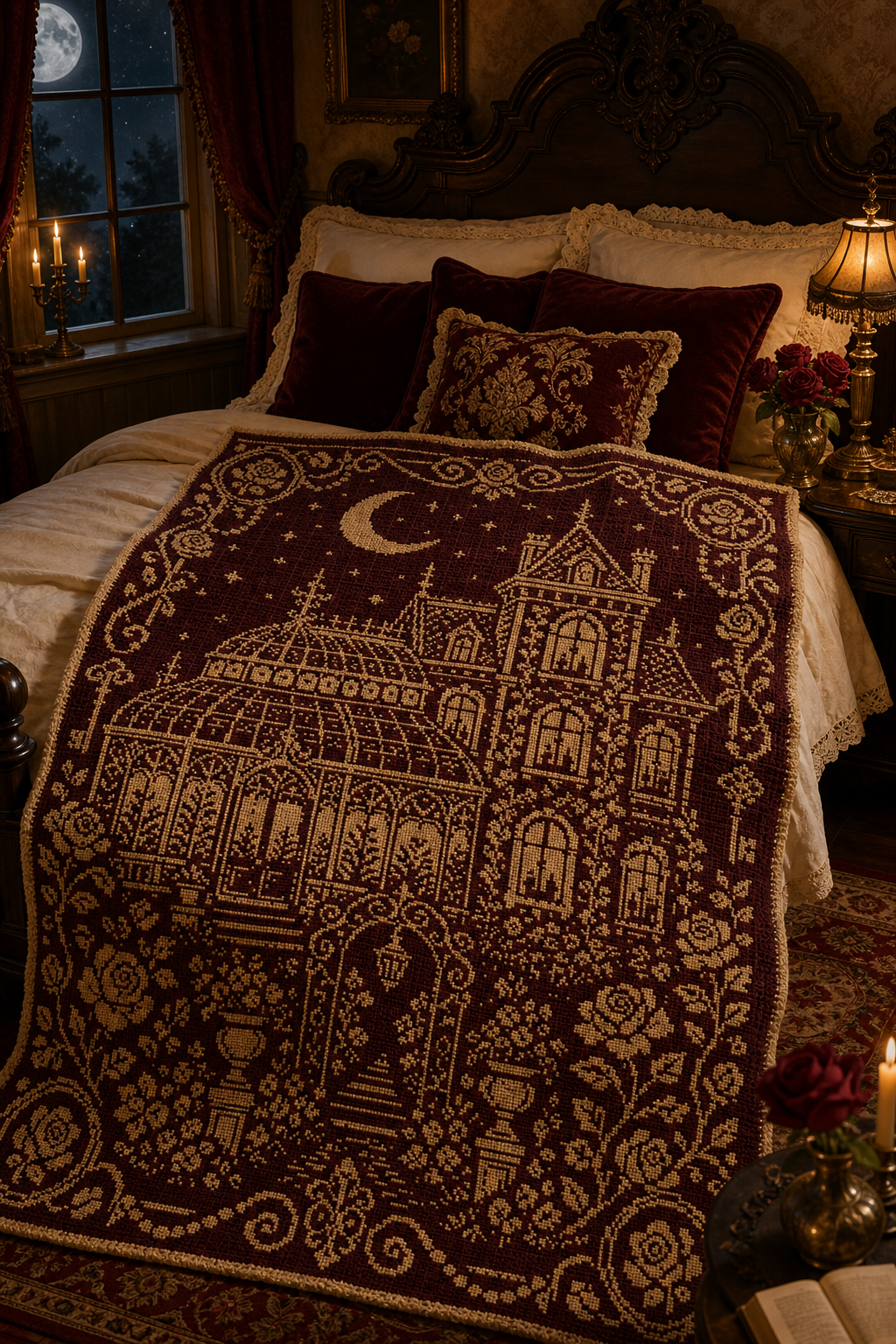 Rose Castle C2C Crochet Mosaic Pattern-Digital Download