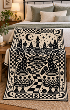 Moon Chess Rabbit Garden C2C Crochet Mosaic Pattern-Digital Download