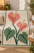 Coral Anthurium C2C Blanket Pattern PDF-Digital Download