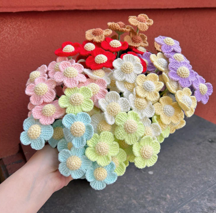 Crochet Afghan Flower Stems-10-Pack