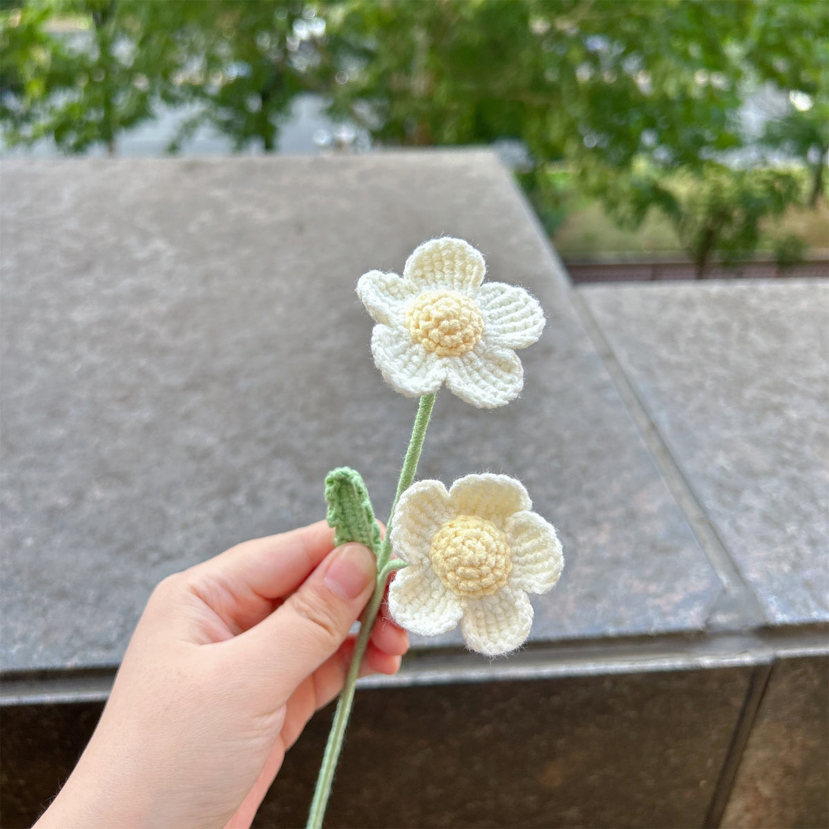 Crochet Afghan Flower Stems-10-Pack