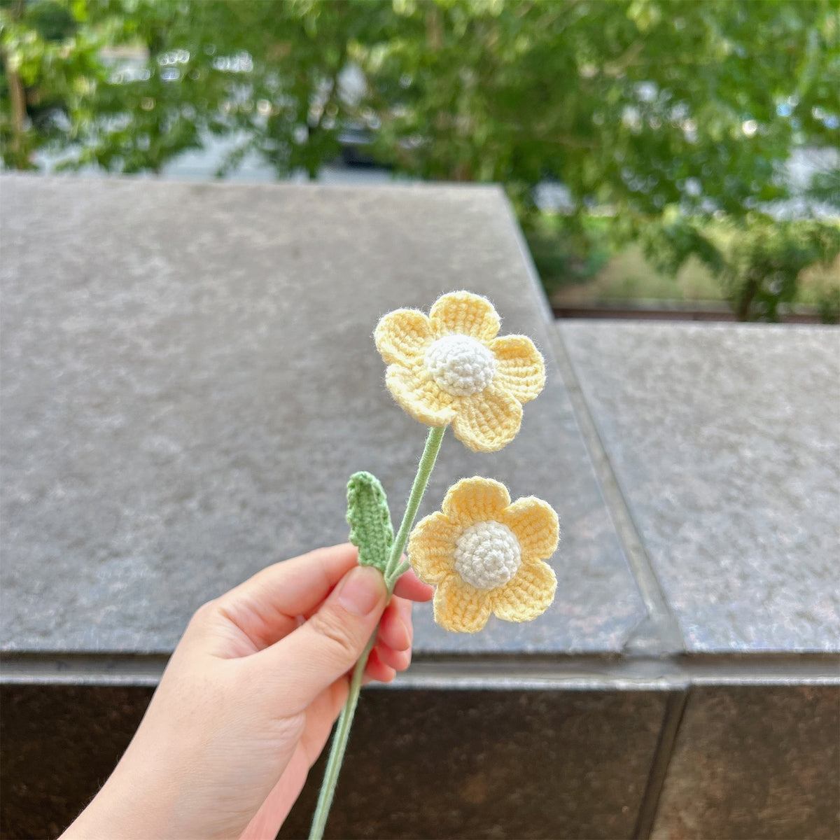Crochet Afghan Flower Stems-10-Pack