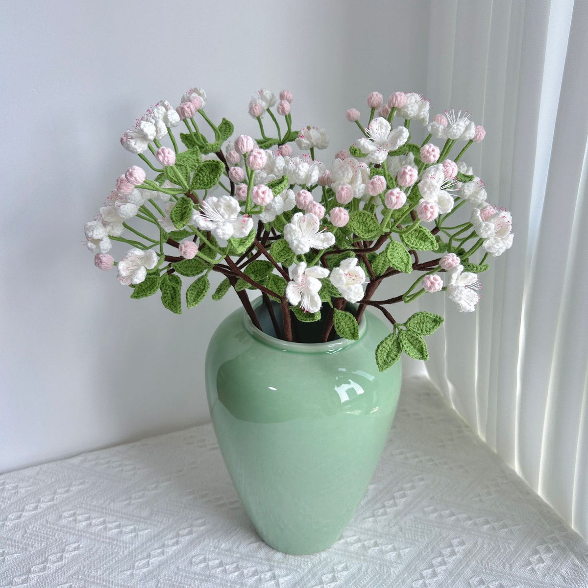 Crochet Begonia Blossom Branches-5-Pack