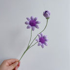 Crochet Blue-Eyed Daisy Flower Stems-10-Pack