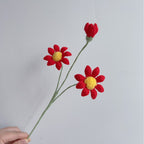 Crochet Blue-Eyed Daisy Flower Stems-10-Pack
