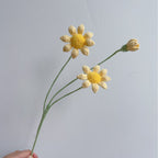 Crochet Blue-Eyed Daisy Flower Stems-10-Pack