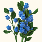 Crochet Blueberry & Strawberry Stems-5-Pack