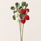 Crochet Blueberry & Strawberry Stems-5-Pack