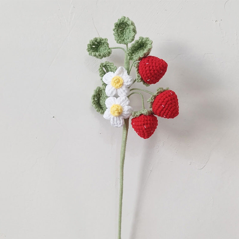 Crochet Blueberry & Strawberry Stems-5-Pack