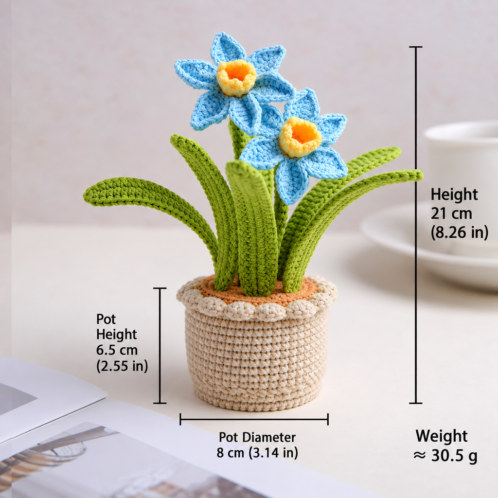 Crochet Daffodil Potted Plant-2-Pack