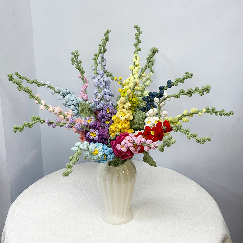 Crochet Delphinium Flowers-5-Pack