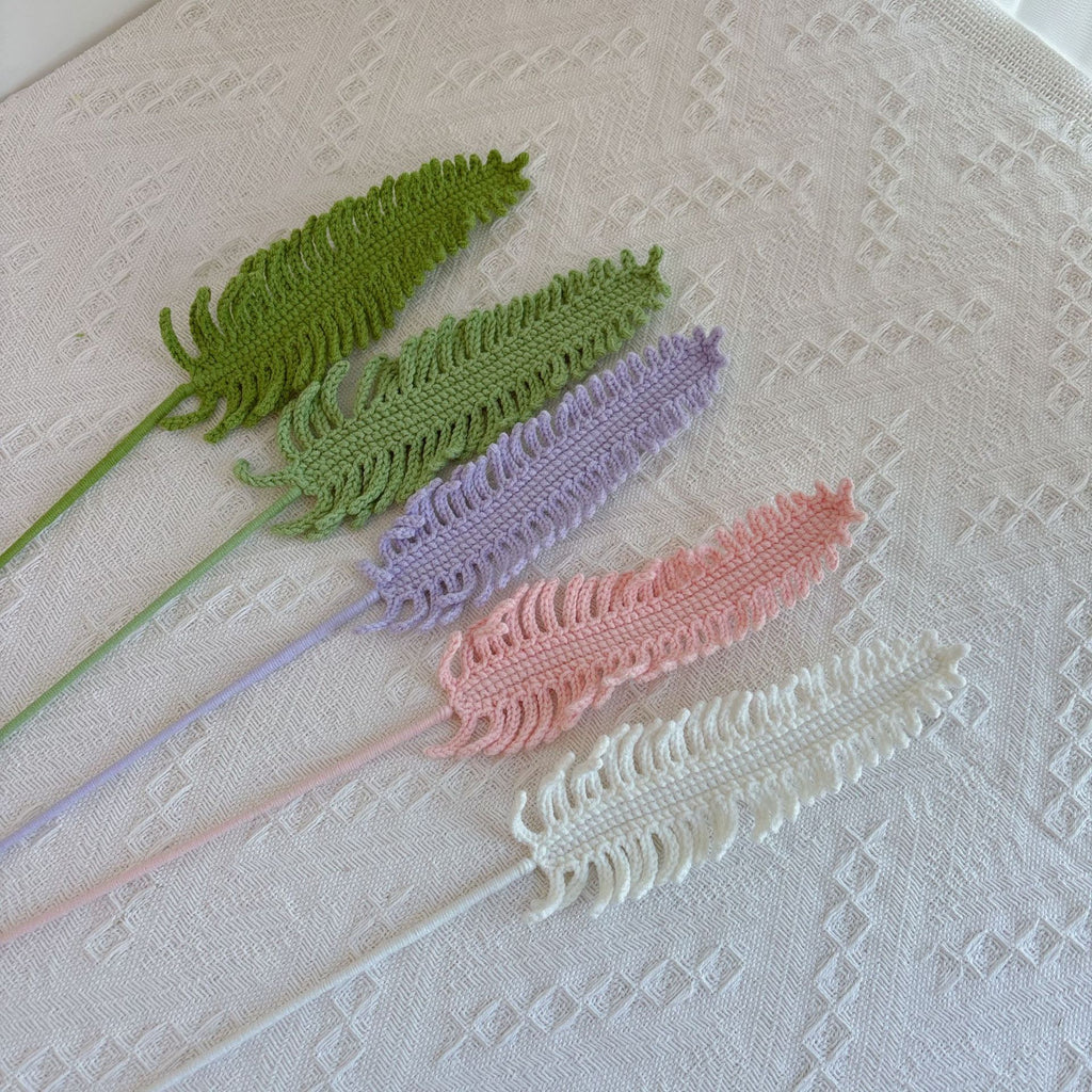 Crochet Fern Leaf Stems-10-Pack