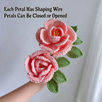 Crochet French Rose Stems-5-Pack