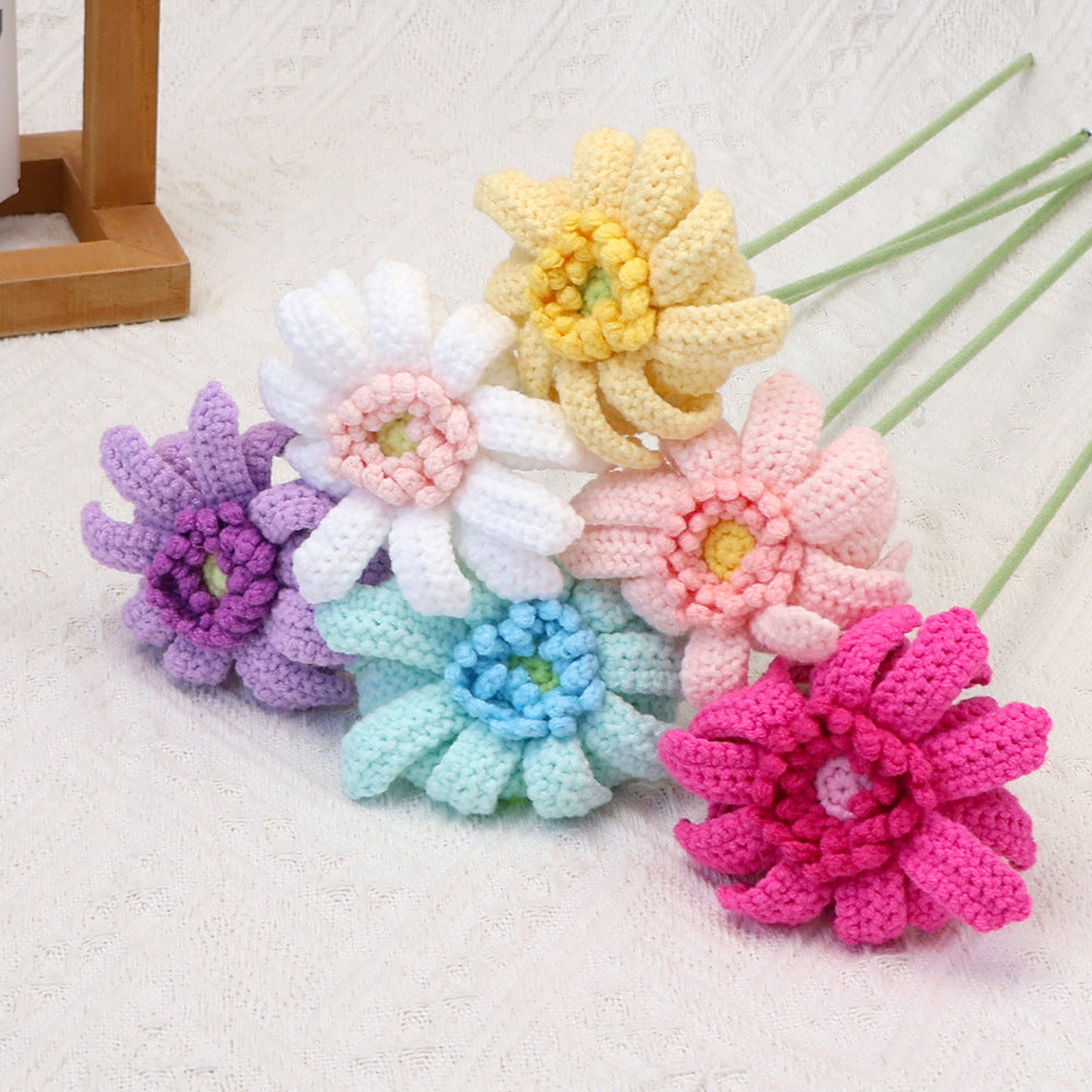 Crochet Gerbera Daisy Flowers-10-Pack