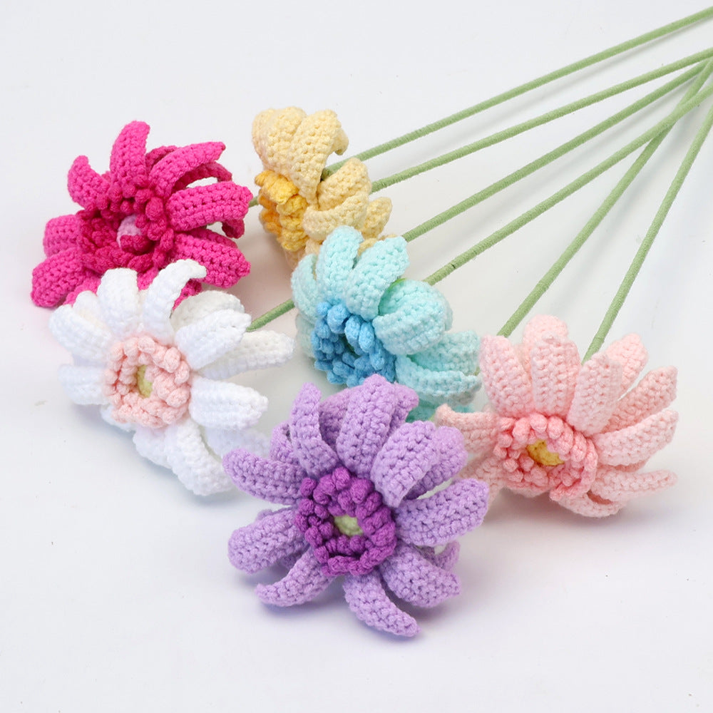 Crochet Gerbera Daisy Flowers-10-Pack