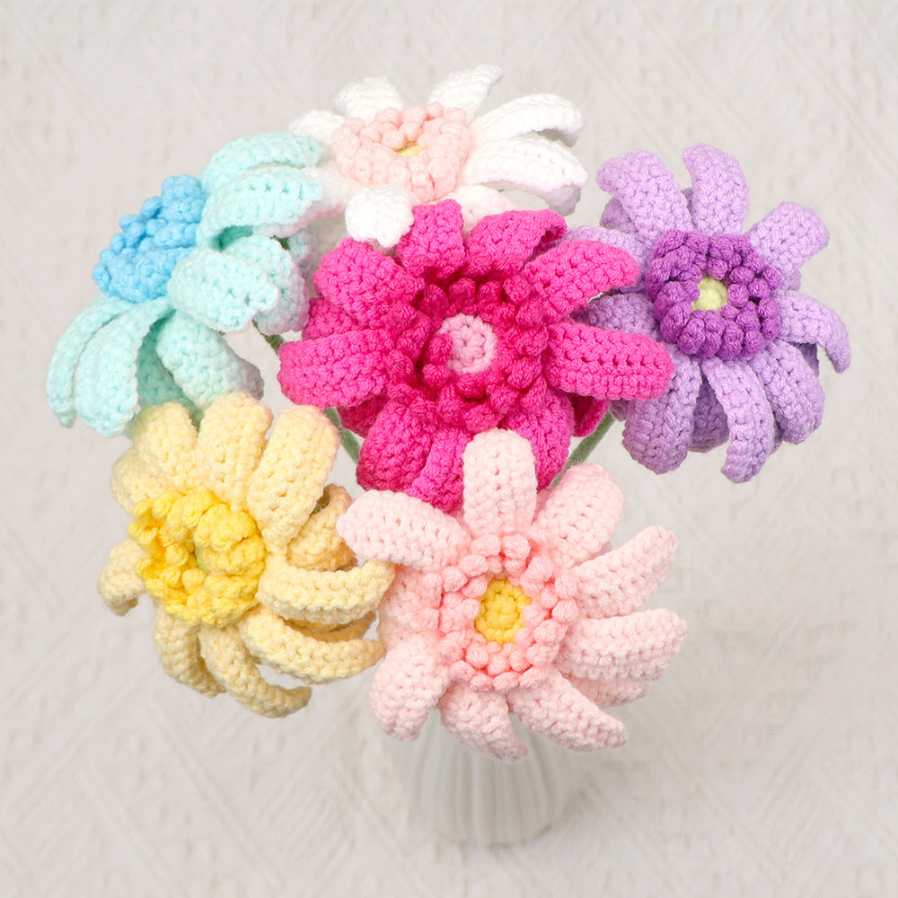 Crochet Gerbera Daisy Flowers-10-Pack