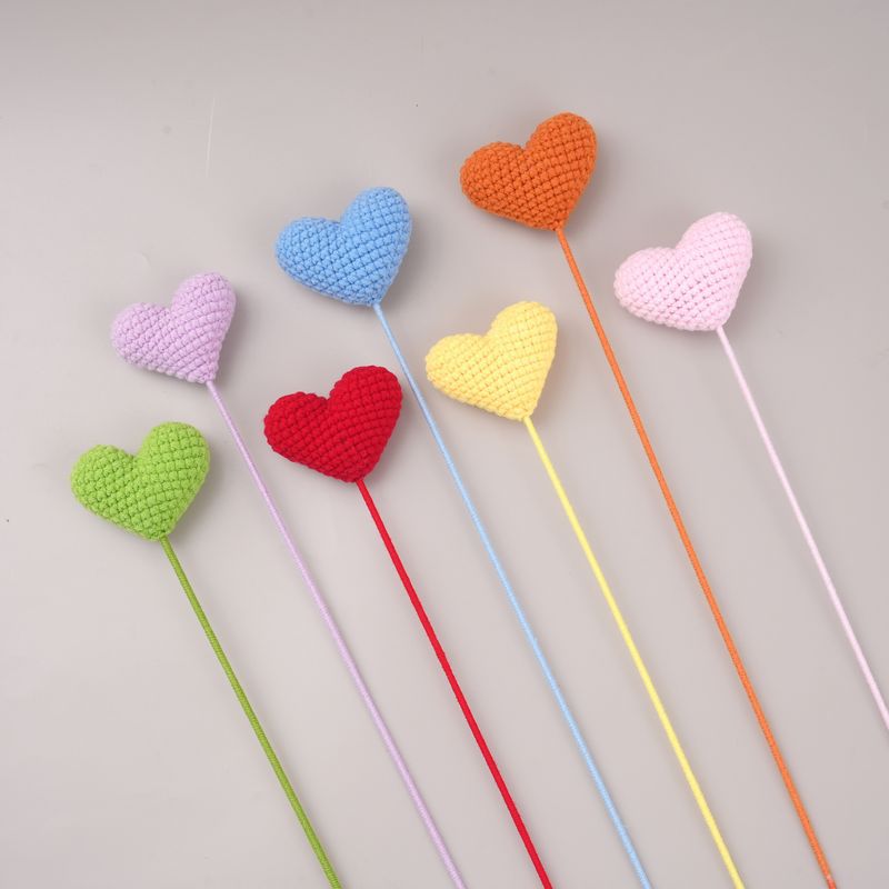 10 Stems Handmade Crochet Heart Flowers – Love Bouquet