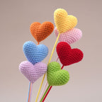 10 Stems Handmade Crochet Heart Flowers – Love Bouquet