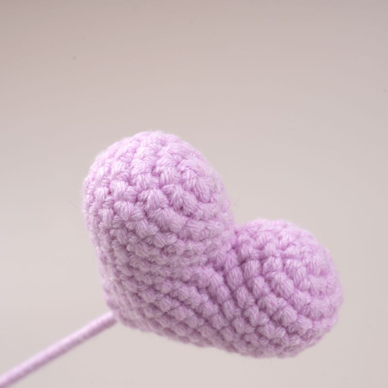 10 Stems Handmade Crochet Heart Flowers – Love Bouquet