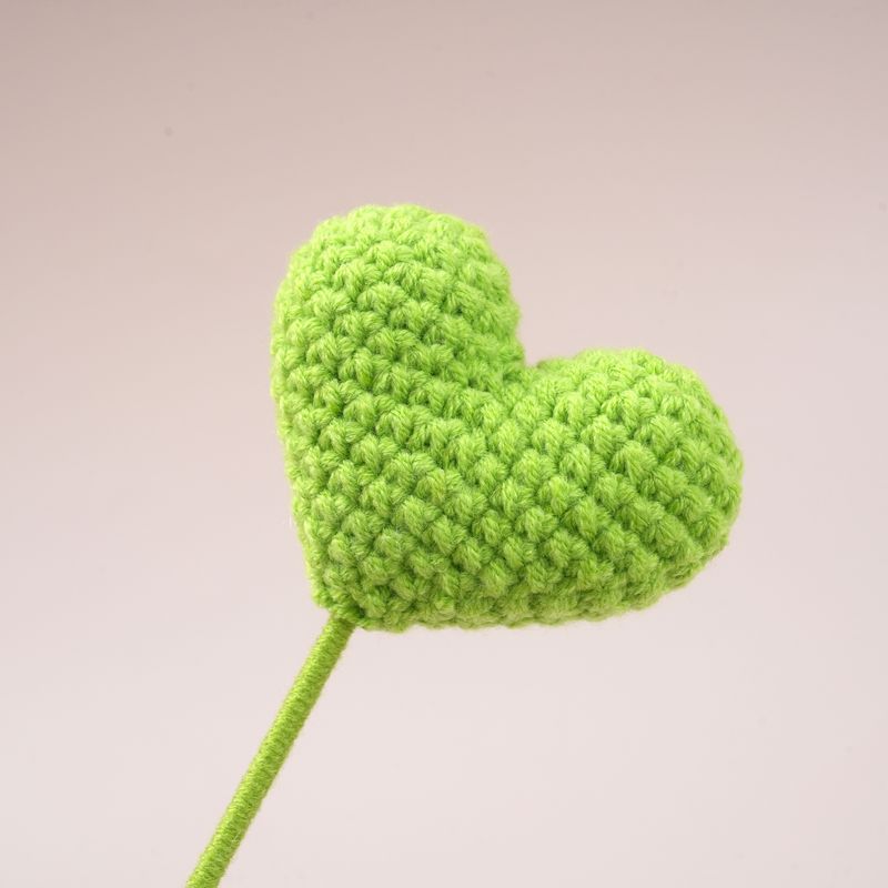 10 Stems Handmade Crochet Heart Flowers – Love Bouquet