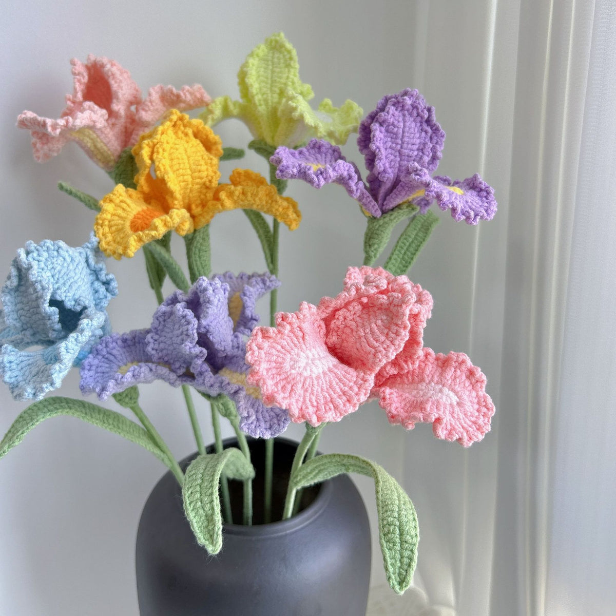 Crochet Iris Flowers-10-Pack