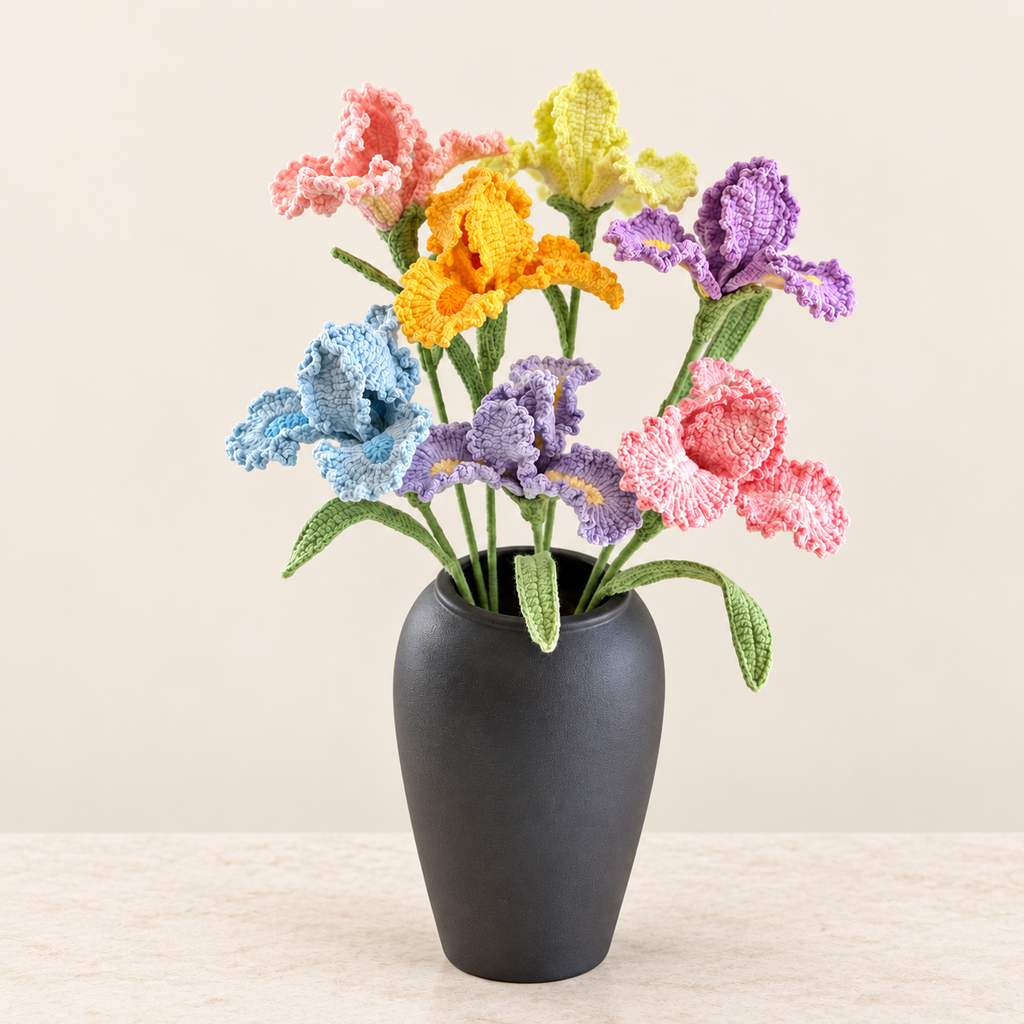 Crochet Iris Flowers-10-Pack