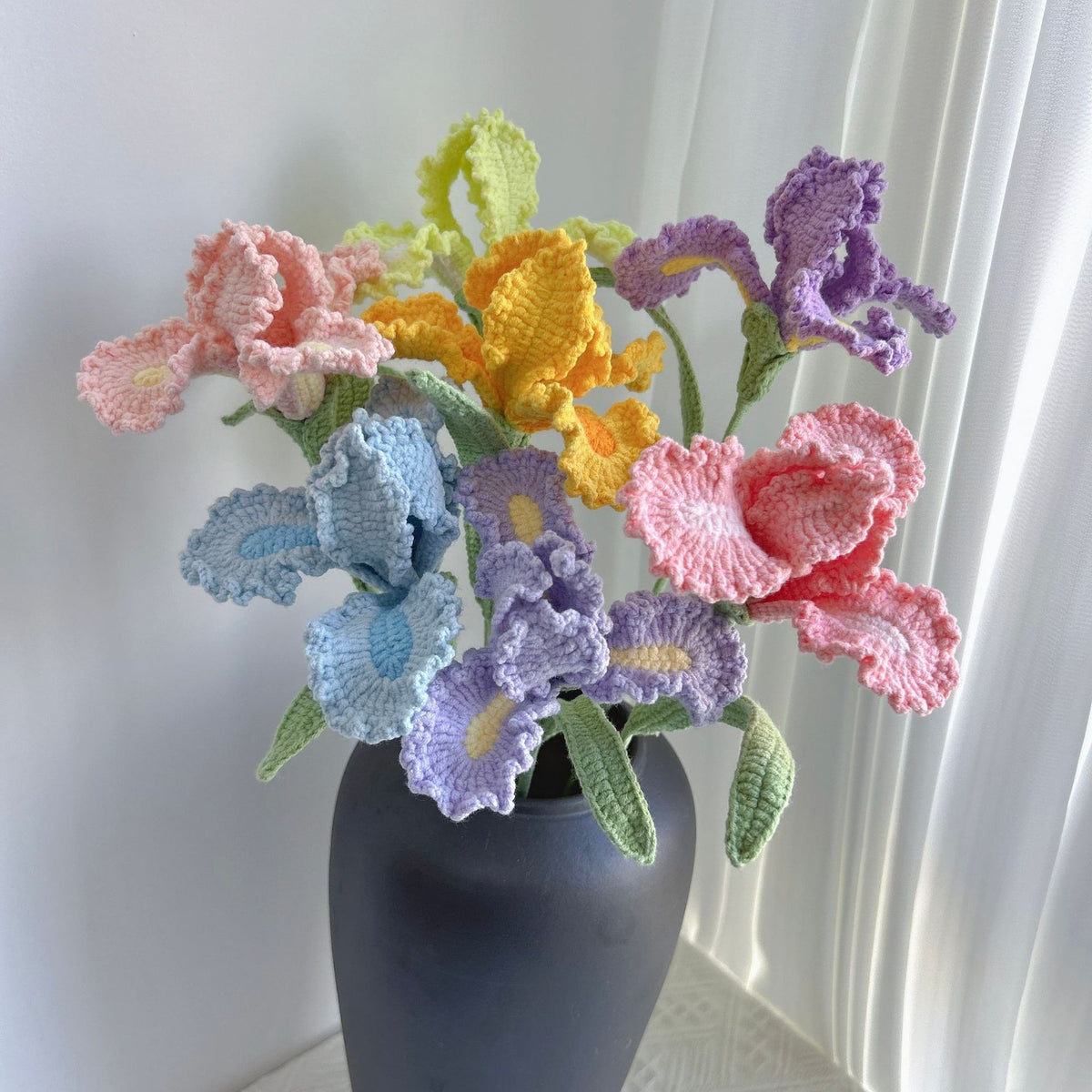 Crochet Iris Flowers-10-Pack